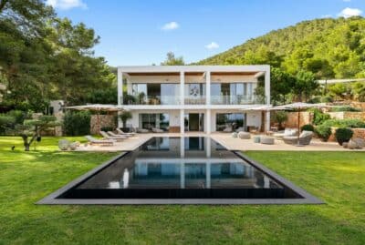 Casa Vidas Modern Luxury Villas in Ibiza Full House View with Pool