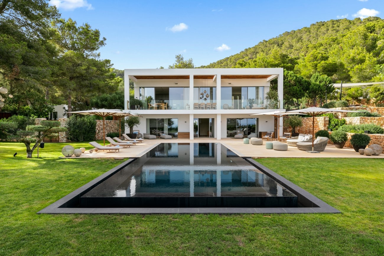 Casa Vidas Modern Luxury Villas in Ibiza Full House View with Pool