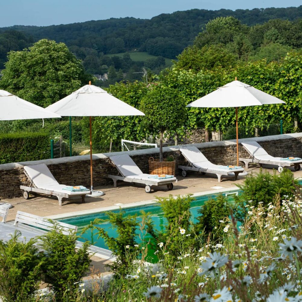 Pool Area of Sheepscombe House Holiday Cottage