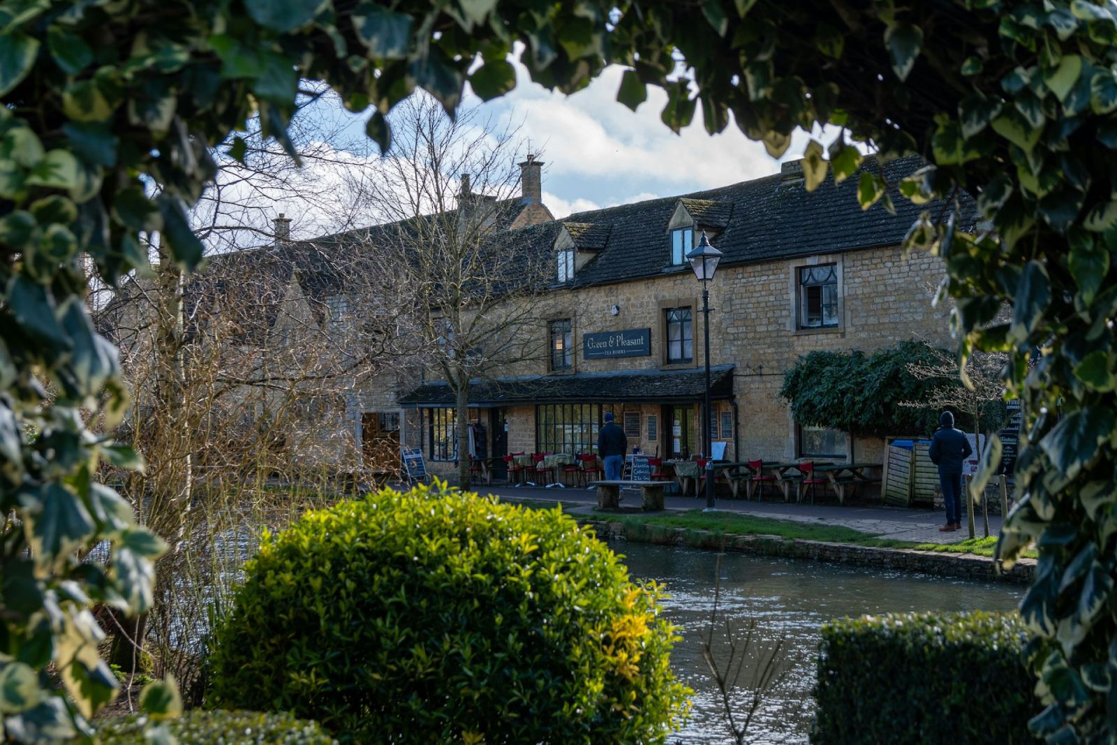bourton-on-the-water famous cotswolds village with pub