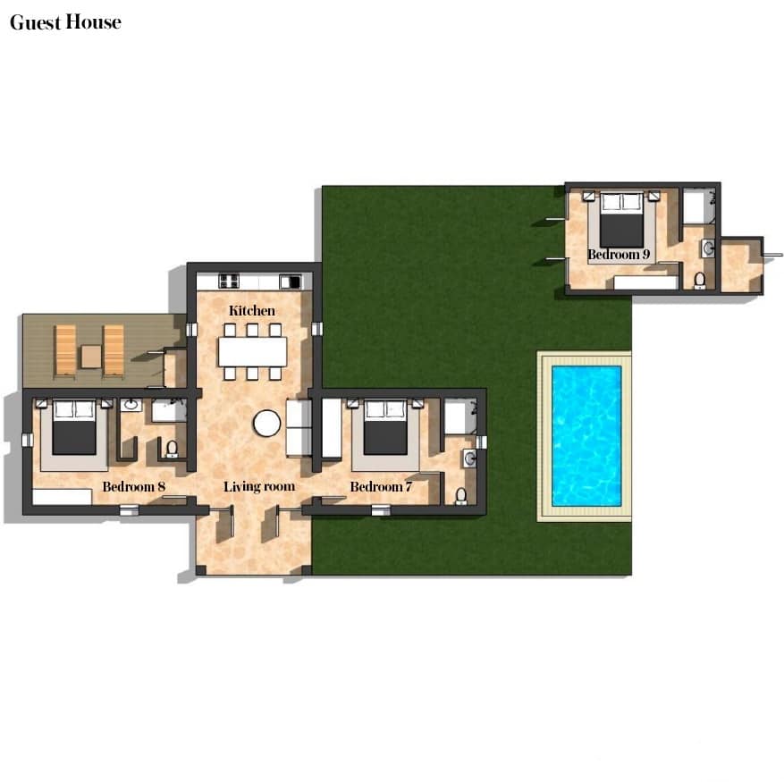 Villa Asombro Guest House Floor Plan